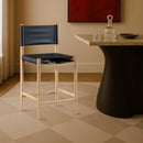  Meridian Rawlins Black Vegan Leather Upholstered Counter Stool IMAGE 2
