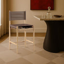  Color_Brown -- Rawlins Brown Vegan Leather Upholstered Counter Stool IMAGE 2