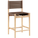 Meridian Rawlins Brown Vegan Leather Upholstered Counter Stool IMAGE 3