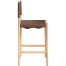  Color_Brown -- Rawlins Brown Vegan Leather Upholstered Counter Stool IMAGE 5