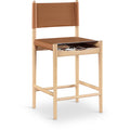  Color_Cognac -- Rawlins Cognac Vegan Leather Upholstered Counter Stool IMAGE 1