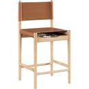  Meridian Rawlins Cognac Vegan Leather Upholstered Counter Stool IMAGE 3