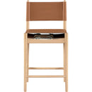  Meridian Rawlins Cognac Vegan Leather Upholstered Counter Stool IMAGE 4