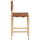  Meridian Rawlins Cognac Vegan Leather Upholstered Counter Stool IMAGE 5