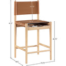  Meridian Rawlins Cognac Vegan Leather Upholstered Counter Stool IMAGE 8
