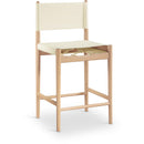  Meridian Rawlins Cream Vegan Leather Upholstered Counter Stool IMAGE 1