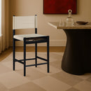  Meridian Rawlins Beige Vegan Leather Upholstered Counter Stool IMAGE 2