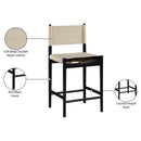  Meridian Rawlins Beige Vegan Leather Upholstered Counter Stool IMAGE 9