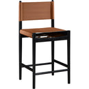  Meridian Rawlins Cognac Vegan Leather Upholstered Counter Stool IMAGE 3