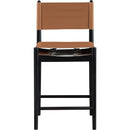  Meridian Rawlins Cognac Vegan Leather Upholstered Counter Stool IMAGE 4