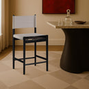  Meridian Rawlins Taupe Vegan Leather Upholstered Counter Stool IMAGE 2