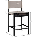  Meridian Rawlins Taupe Vegan Leather Upholstered Counter Stool IMAGE 8