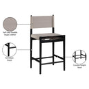  Meridian Rawlins Taupe Vegan Leather Upholstered Counter Stool IMAGE 9