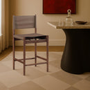  Color_Brown -- Rawlins Brown Vegan Leather Upholstered Counter Stool IMAGE 2