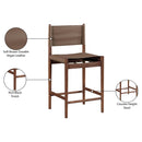  Meridian Rawlins Brown Vegan Leather Upholstered Counter Stool IMAGE 9