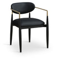  Meridian Riccio Black Vegan Leather Upholstered Dining Arm Chair IMAGE 1
