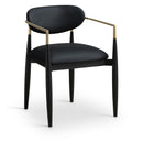  Meridian Riccio Black Vegan Leather Upholstered Dining Arm Chair IMAGE 1