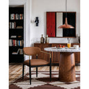  Color_Cognac -- Riccio Cognac Vegan Leather Upholstered Dining Arm Chair IMAGE 2