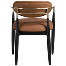  Color_Cognac -- Riccio Cognac Vegan Leather Upholstered Dining Arm Chair IMAGE 4