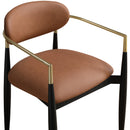  Color_Cognac -- Riccio Cognac Vegan Leather Upholstered Dining Arm Chair IMAGE 6