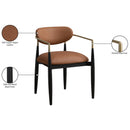  Meridian Riccio Cognac Vegan Leather Upholstered Dining Arm Chair IMAGE 9