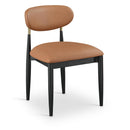  Color_Cognac -- Riccio Cognac Vegan Leather Upholstered Dining Side Chair IMAGE 1