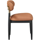  Color_Cognac -- Riccio Cognac Vegan Leather Upholstered Dining Side Chair IMAGE 3