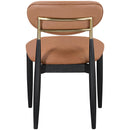  Color_Cognac -- Riccio Cognac Vegan Leather Upholstered Dining Side Chair IMAGE 4
