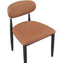  Color_Cognac -- Riccio Cognac Vegan Leather Upholstered Dining Side Chair IMAGE 5
