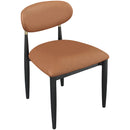  Color_Cognac -- Riccio Cognac Vegan Leather Upholstered Dining Side Chair IMAGE 6