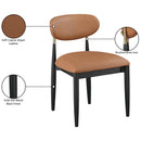  Color_Cognac -- Riccio Cognac Vegan Leather Upholstered Dining Side Chair IMAGE 9