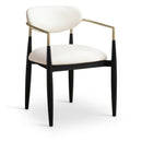  Meridian Riccio Cream Vegan Leather Upholstered Dining Arm Chair IMAGE 1
