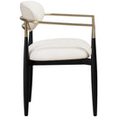  Meridian Riccio Cream Vegan Leather Upholstered Dining Arm Chair IMAGE 3