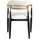  Meridian Riccio Cream Vegan Leather Upholstered Dining Arm Chair IMAGE 4