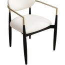  Meridian Riccio Cream Vegan Leather Upholstered Dining Arm Chair IMAGE 5