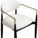  Meridian Riccio Cream Vegan Leather Upholstered Dining Arm Chair IMAGE 6