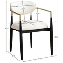  Color_Cream -- Riccio Cream Vegan Leather Upholstered Dining Arm Chair IMAGE 8