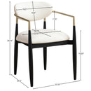  Meridian Riccio Cream Vegan Leather Upholstered Dining Arm Chair IMAGE 8