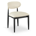  Color_Cream -- Riccio Cream Vegan Leather Upholstered Dining Side Chair IMAGE 1