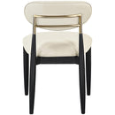  Color_Cream -- Riccio Cream Vegan Leather Upholstered Dining Side Chair IMAGE 4