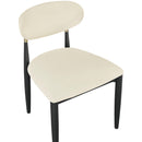  Color_Cream -- Riccio Cream Vegan Leather Upholstered Dining Side Chair IMAGE 6
