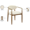  Color_Cream -- Riccio Cream Vegan Leather Upholstered Dining Arm Chair IMAGE 10