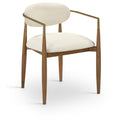  Color_Cream -- Riccio Cream Vegan Leather Upholstered Dining Arm Chair IMAGE 1