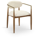  Color_Cream -- Riccio Cream Vegan Leather Upholstered Dining Arm Chair IMAGE 1