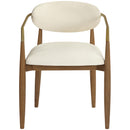  Color_Cream -- Riccio Cream Vegan Leather Upholstered Dining Arm Chair IMAGE 3