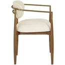  Color_Cream -- Riccio Cream Vegan Leather Upholstered Dining Arm Chair IMAGE 4