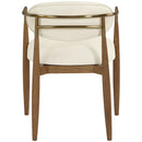  Color_Cream -- Riccio Cream Vegan Leather Upholstered Dining Arm Chair IMAGE 5