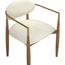  Color_Cream -- Riccio Cream Vegan Leather Upholstered Dining Arm Chair IMAGE 6