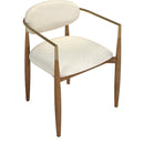 Color_Cream -- Riccio Cream Vegan Leather Upholstered Dining Arm Chair IMAGE 7