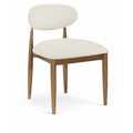  Color_Cream -- Riccio Cream Vegan Leather Upholstered Dining Side Chair IMAGE 1